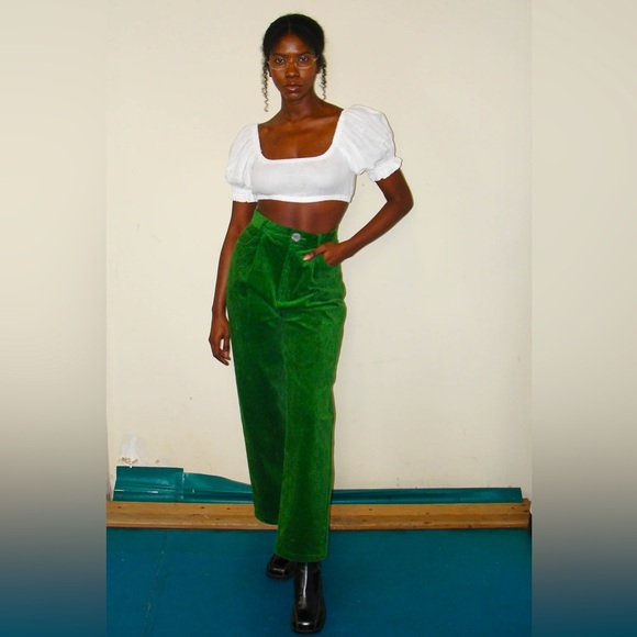 Unisex POISON GREEN Corduroy Grampa Trousers - Picture 7 of 12